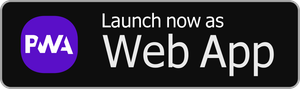 A black button that says `` launch now as web app ''