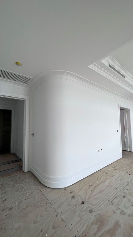 Hallway with white walls — Manufacturing Cornices in Logan Village, QLD