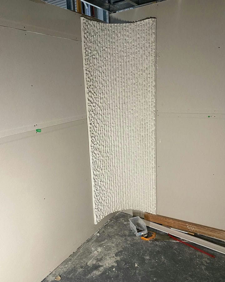 Curved Stone Look Wall Design — Custom Cornices in Logan Village, QLD