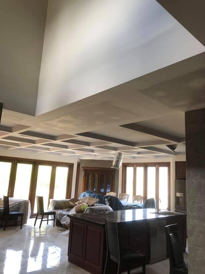Coffered Ceiling Under construction— Manufacturing Cornices in Logan Village, QLD