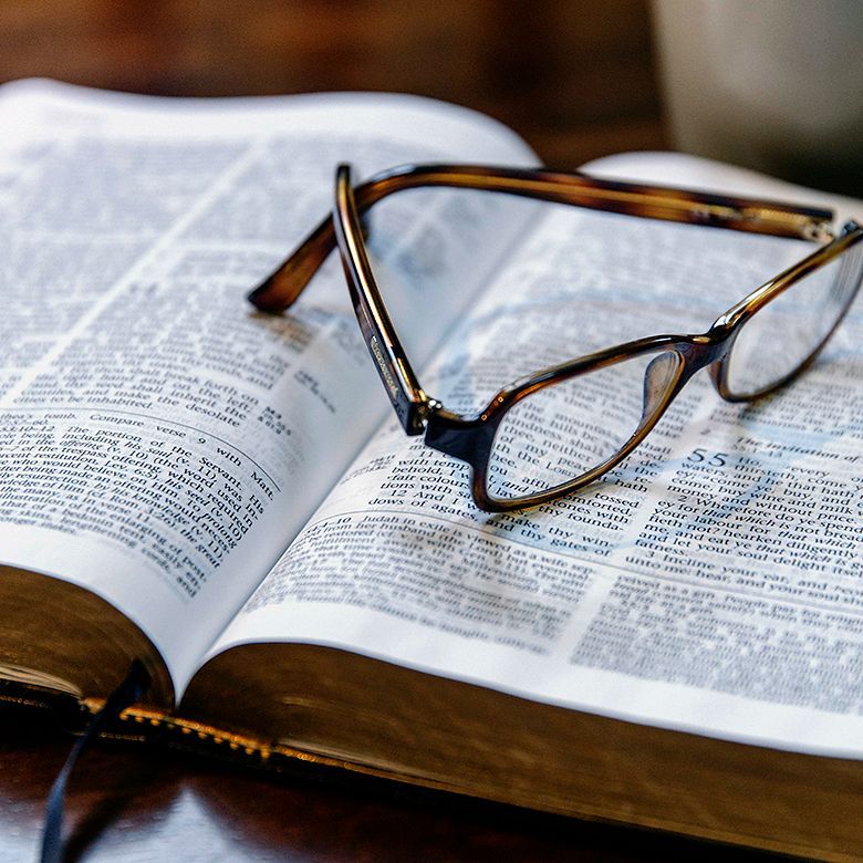 Reading the Bible.