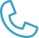 Ein blaues Telefonsymbol auf weißem Hintergrund.