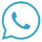 Ein blaues Symbol einer Sprechblase mit einem Telefon darin.