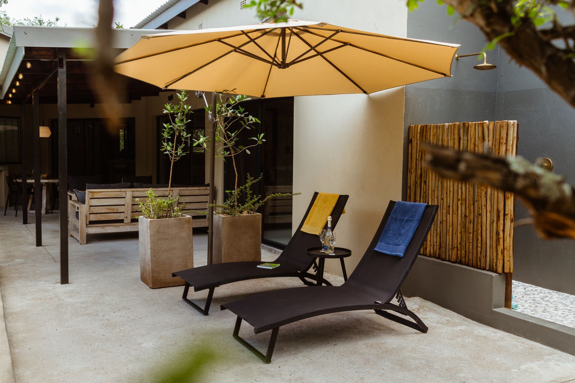 patio and outside shower