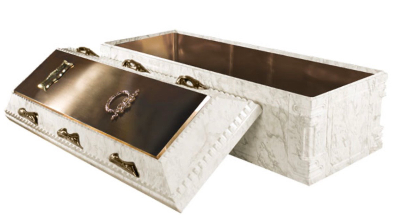 Elite Bronze White Marble Burial Vault by Hayworth Miller Funeral Homes in NC