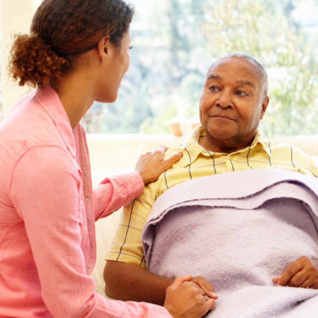 elder with caregiver