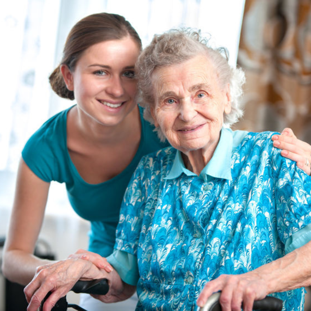 elder with caregiver