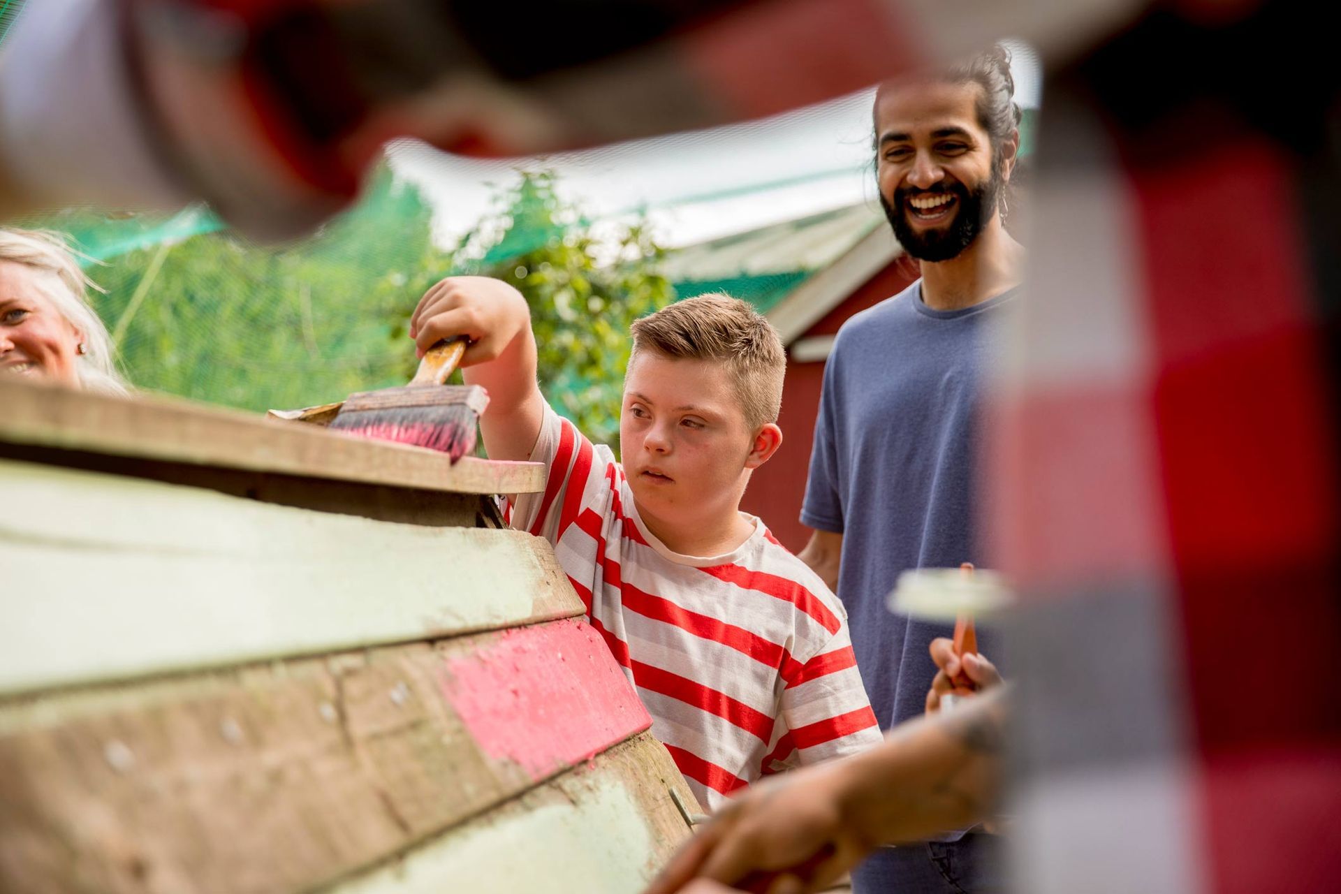Painting at the farm — Redcliffe, QLD — Achieve Disability Supports