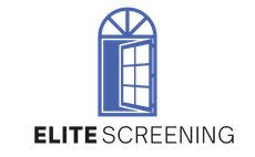 Blue window logo with arched top, open window, and text