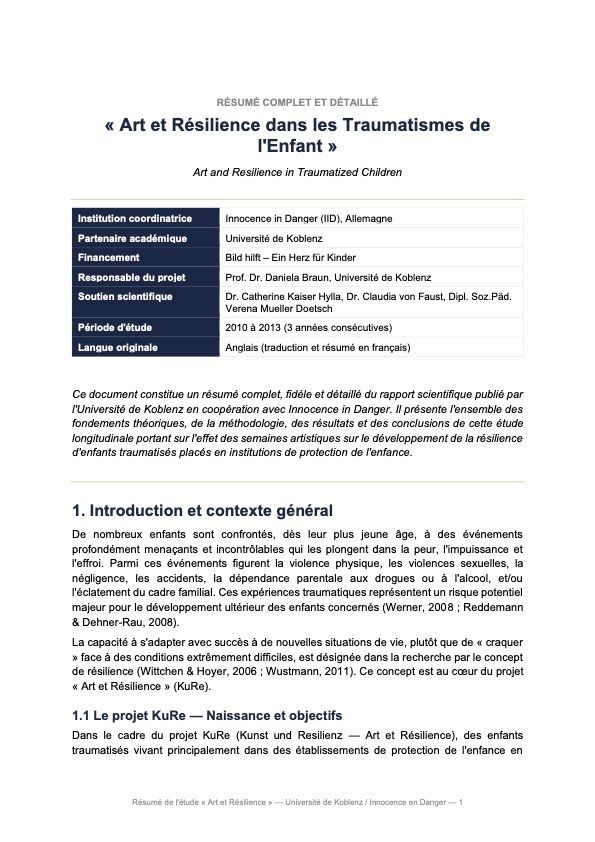 Summary of the Koblenz study (French)