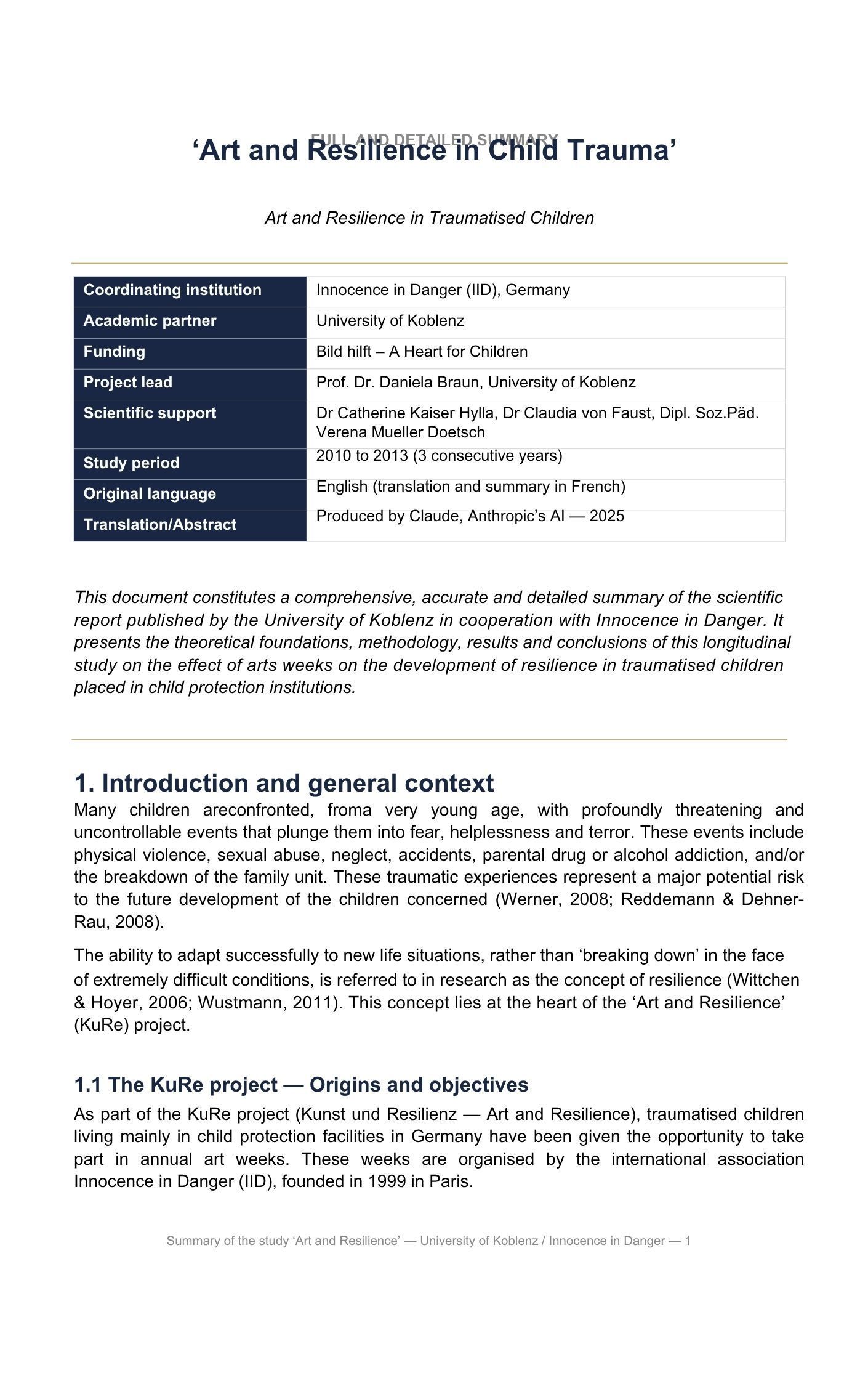 Summary of the Koblenz study (English) Summary of the Koblenz study (English)