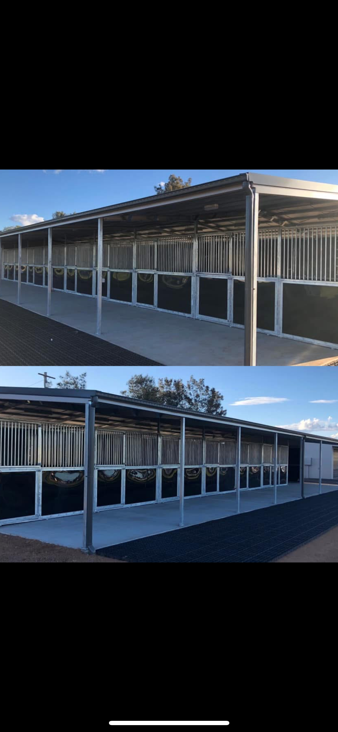The Inside of A Horse Stable with A Fence and A Roof — Ballimore Welding in Ballimore, NSW