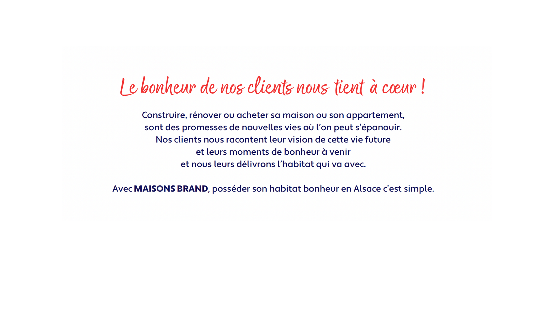 Text on white background with red and blue accents. French message regarding a customer offer.
