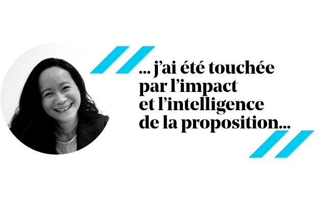 Phuong Kuhn avec citation : « J'ai été touchée par l'impact et l'intelligence de la proposition. »
