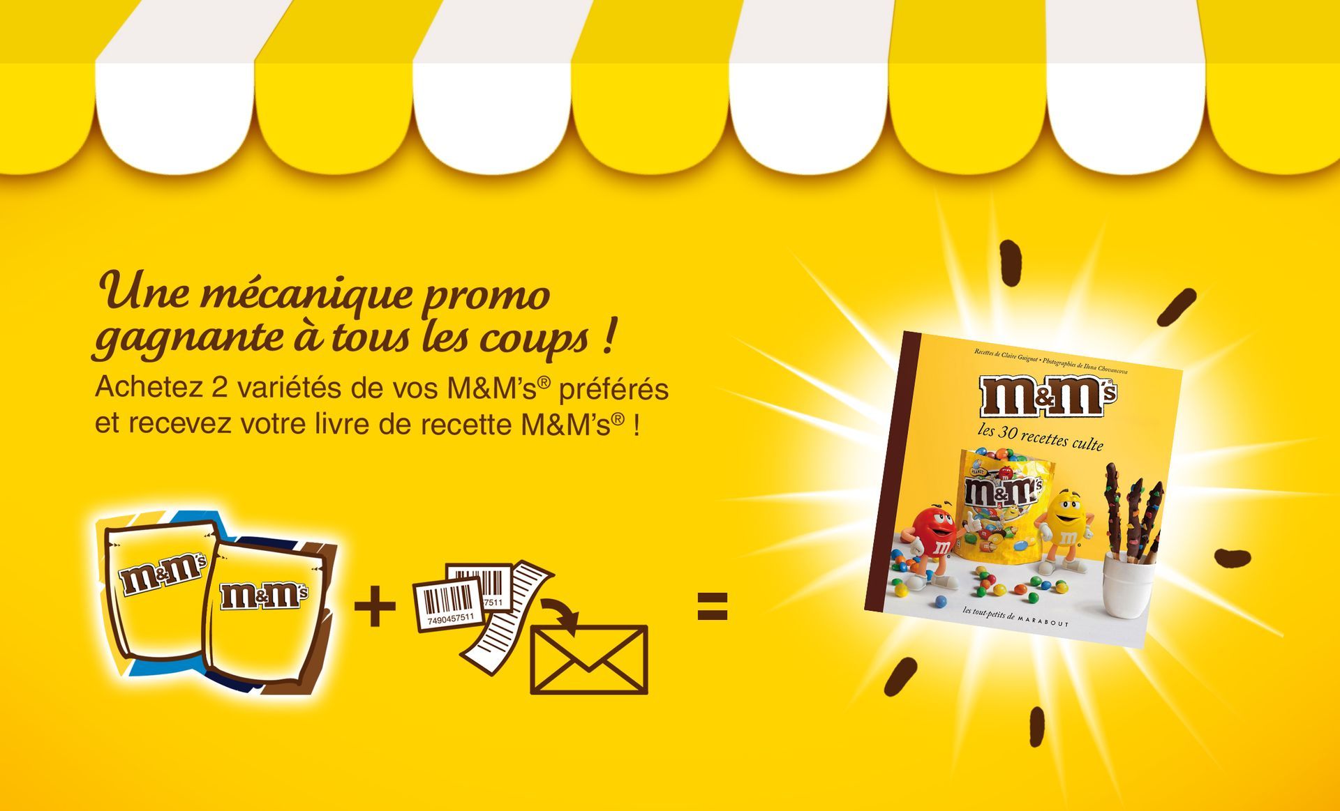 Promotion: M&M's products plus proofs of purchase, sent in an envelope, equal a winning prize, a branded M&M's coloring book.