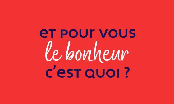 Text on a red background: