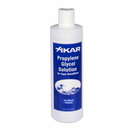 Xikar propylene glycol solution bottle with blue label on white background