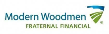 Modern Woodmen Fraternal Financial logo in teal, green, and blue on a white background