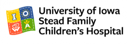 University of Iowa Stead Family Children’s Hospital logo with colorful shield icon