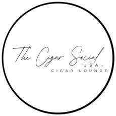 The Cigar Social USA Cigar Lounge logo in black text inside a black circle on white background