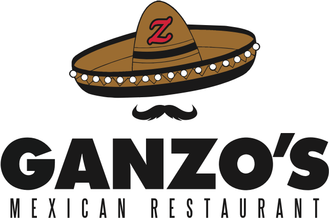 Ganzo’s Mexican Restaurant logo with a sombrero, mustache, and red “Z” on the hat