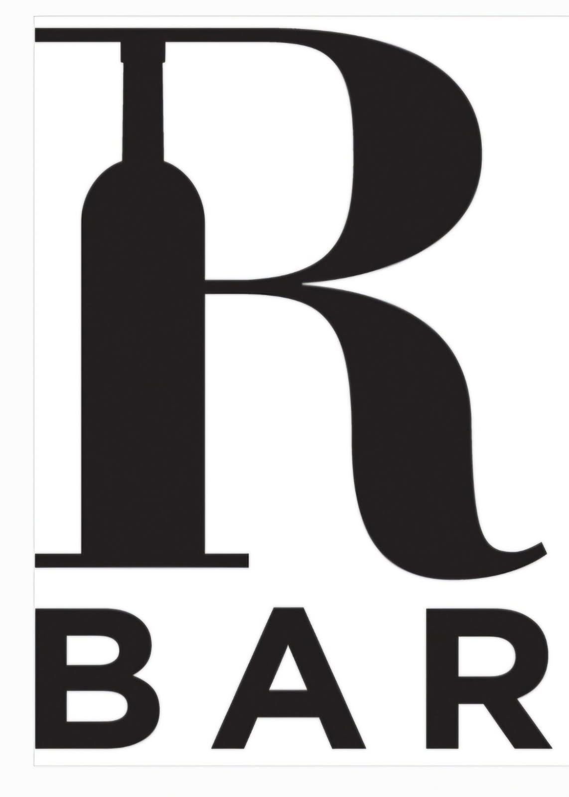 Black logo with a large stylized “R” above the word “BAR” in bold letters.