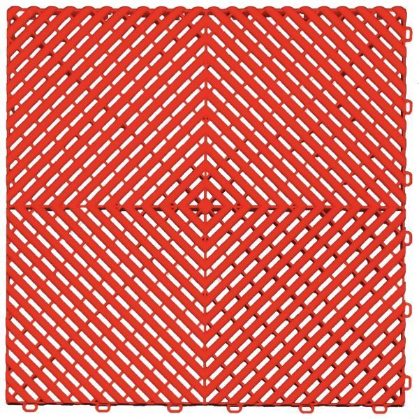 Racing red color option for swisstrax garage floor tiles