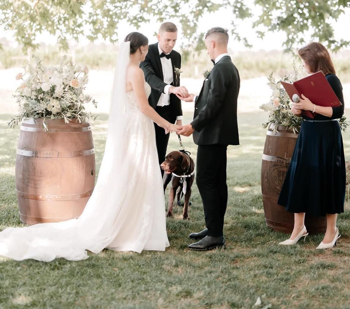 Real weddings at Brown Bros winery with Cheryl warry Celebrant