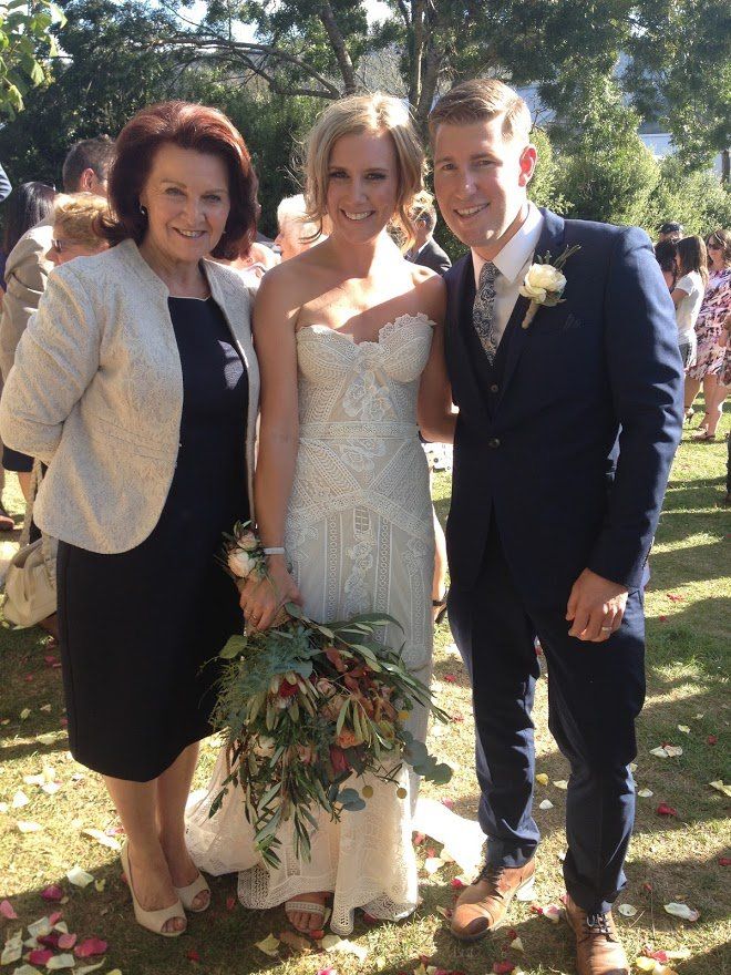 bride and groom with Cheryl Warry Wedding Celebrant