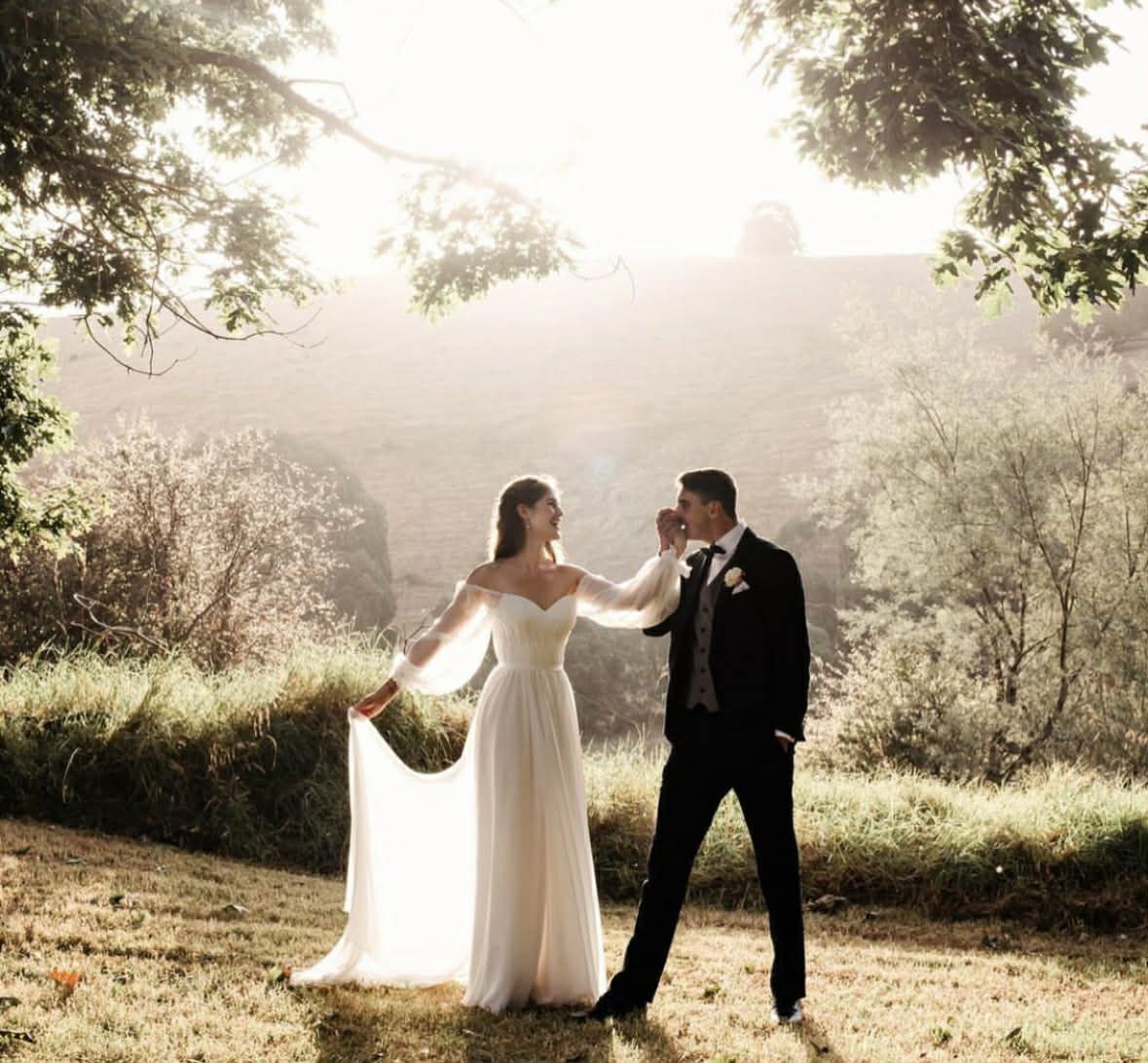 Bride and groom enjoying a post ceremony moment in Poowong, Gippsland