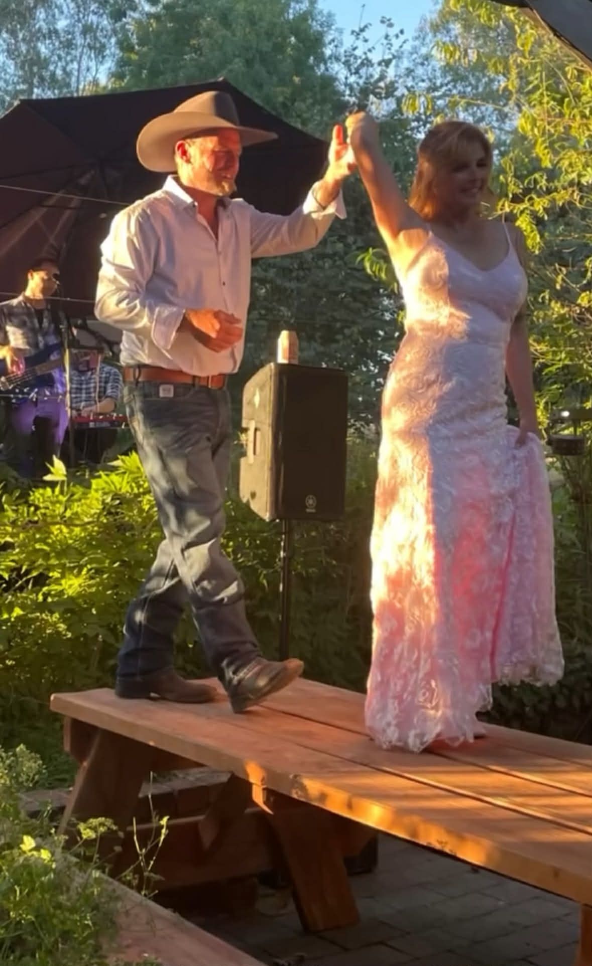 couples first dance was unique in that it was on the top of the table at Tatong Tavern