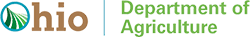 Ohio Department of Agriculture logo with green text and a circular green-and-white emblem in Columbus Ohio