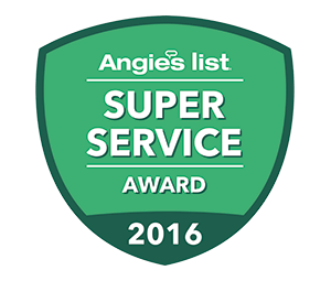 Angie's List Super Service Award 2016 green shield badge in Columbus Ohio