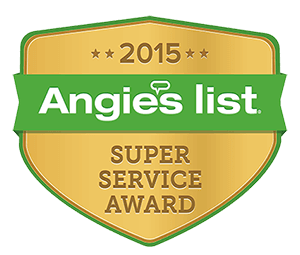 2015 Angie’s List Super Service Award badge in gold and green in Columbus Ohio