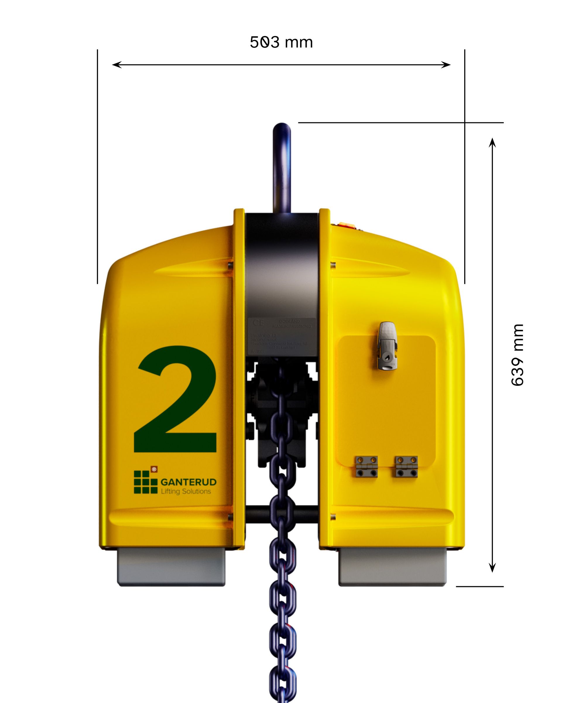 Ganterud L5 Pro Lifting yoke measurements