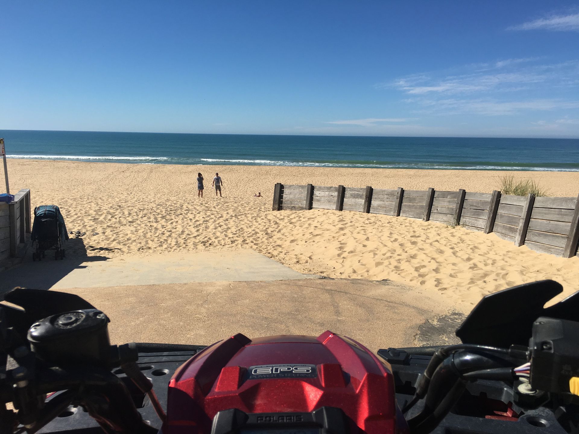 View Of Sandy Beach Ocean.
