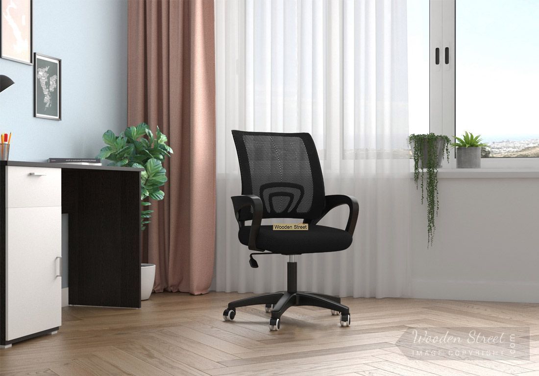 Porus Mesh Revolving Office Chair (Black)