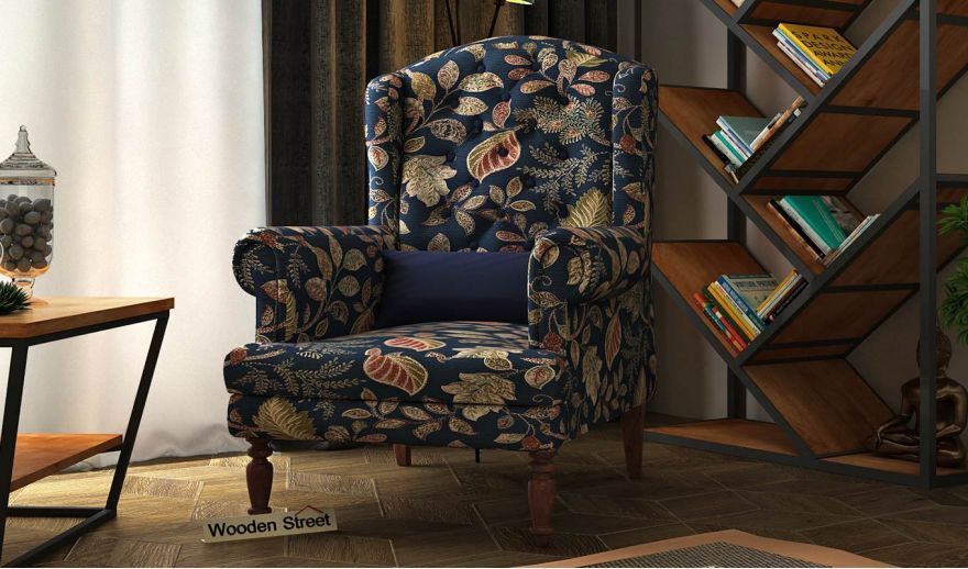 wing chair with ottoman