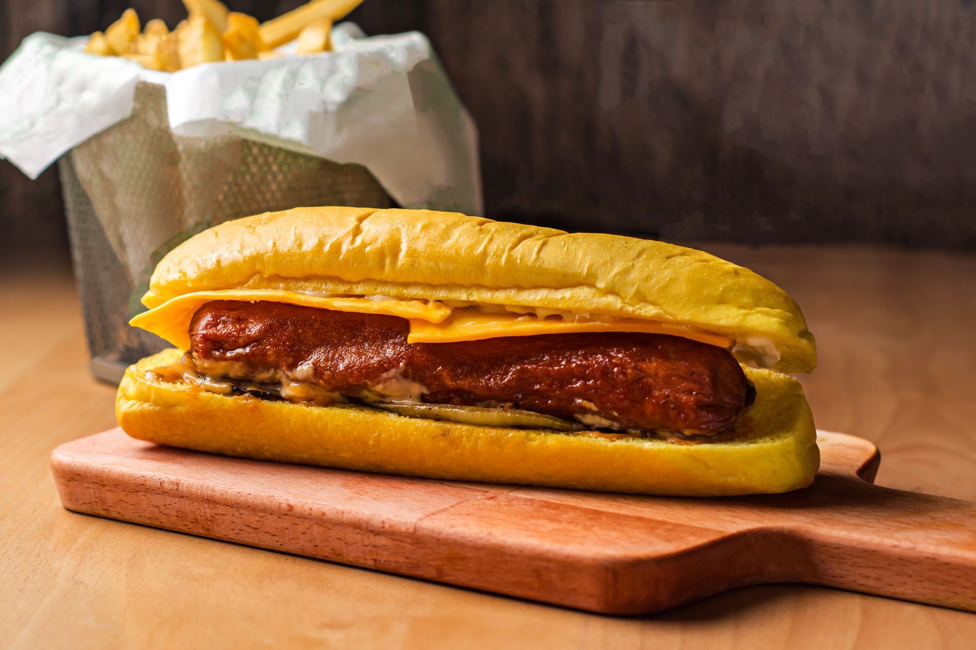 mettwurst and fries