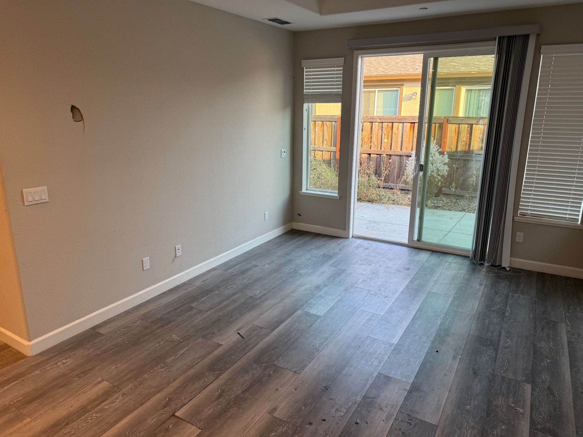 Living room cleanout before and after in Chico, CA