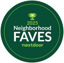 2025 Neighborhood Faves Nextdoor badge in green and gold