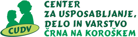 Zelen logo CUDV Center za usposabljanje, delo in varstvo Črna na Koroškem