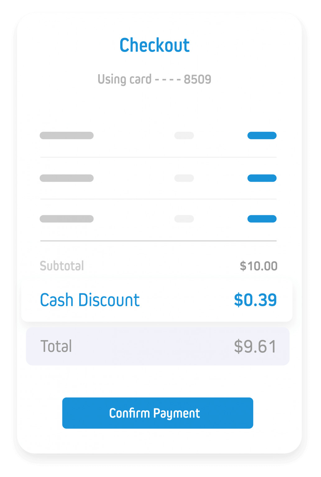 A screenshot of a checkout page on a cell phone.
