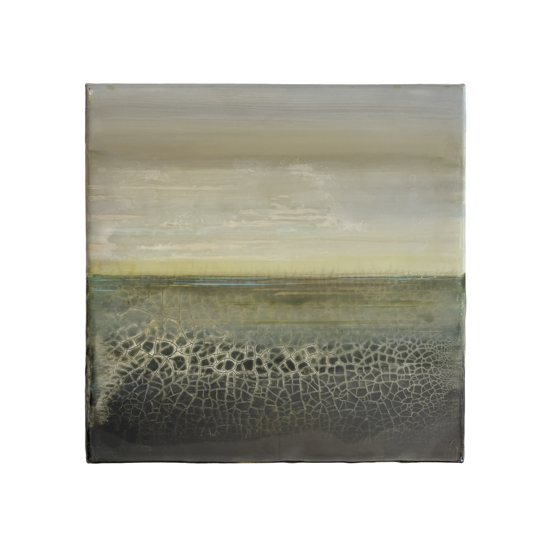 Kunstwerk met de titel vurige akker (Hedendaagse kunst/ abstract expressionisme/ gemengde technieken kunstwerk/ moderne Nederlandse kunst/ natuur geïnspireerde kunst)