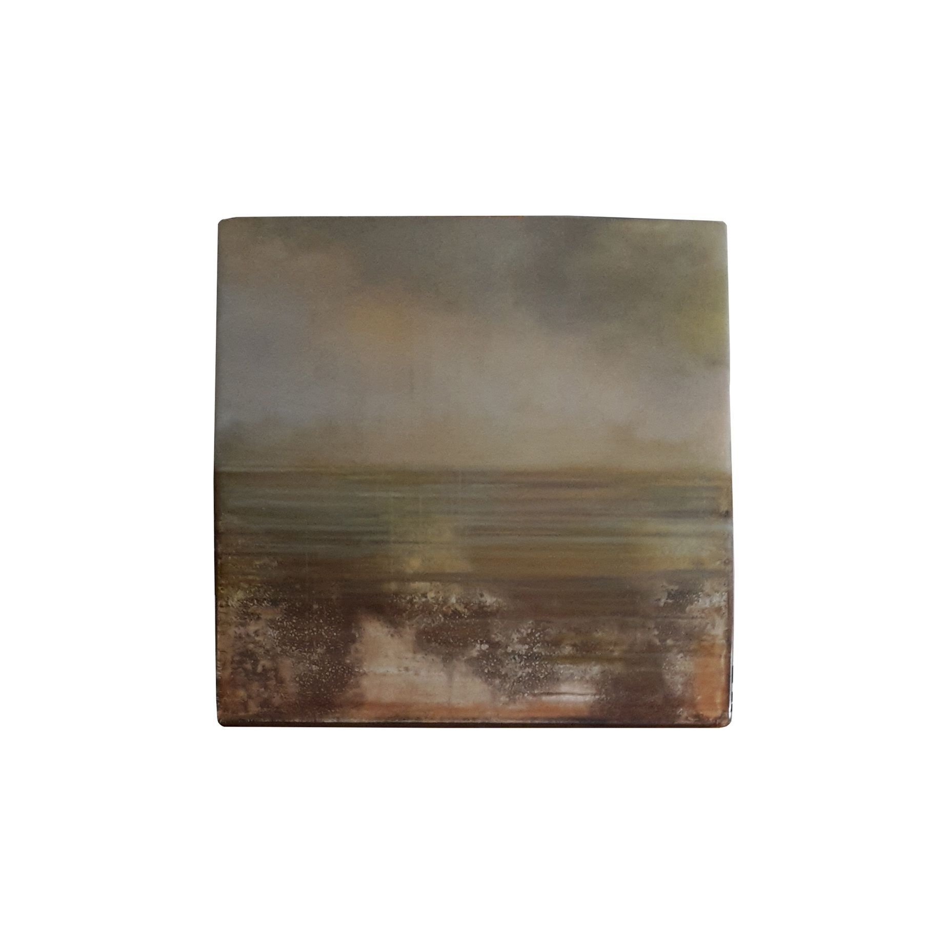 Kunstwerk met de titel ijzige warme akker (Hedendaagse kunst/ abstract expressionisme/ gemengde technieken kunstwerk/ moderne Nederlandse kunst/ natuur geïnspireerde kunst)