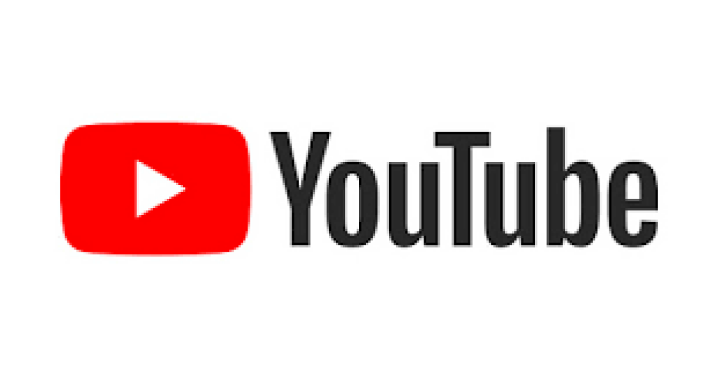 YouTube logo with red play button icon and black wordmark on a white background