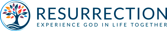 The logo for resurrection experience god in life together