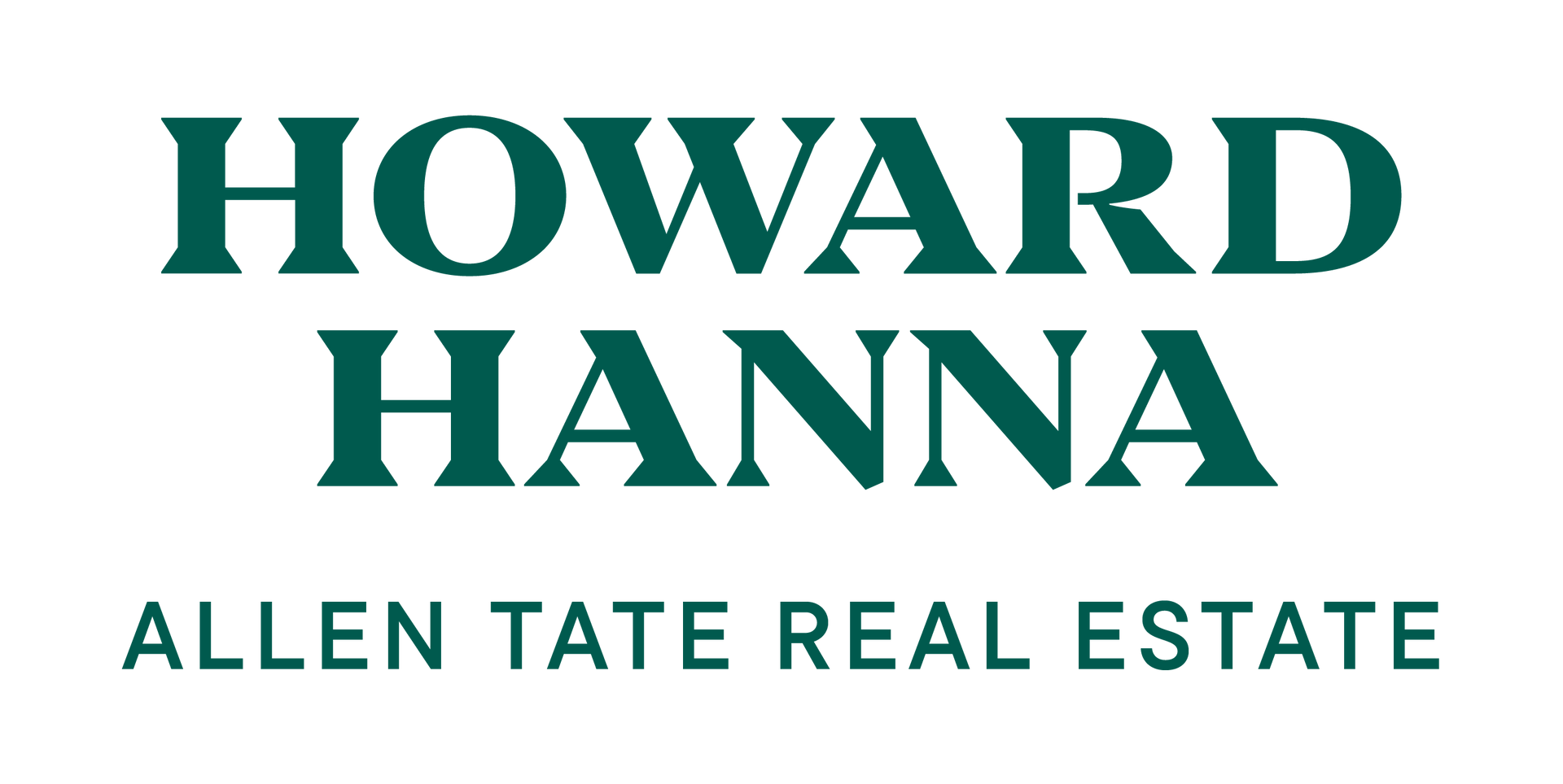 Howard Hanna Allen Tate Real Estate logo in dark green on white background