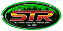 Green oval STR Santa Towings & Recovery logo with red and gold lettering, est. 1957