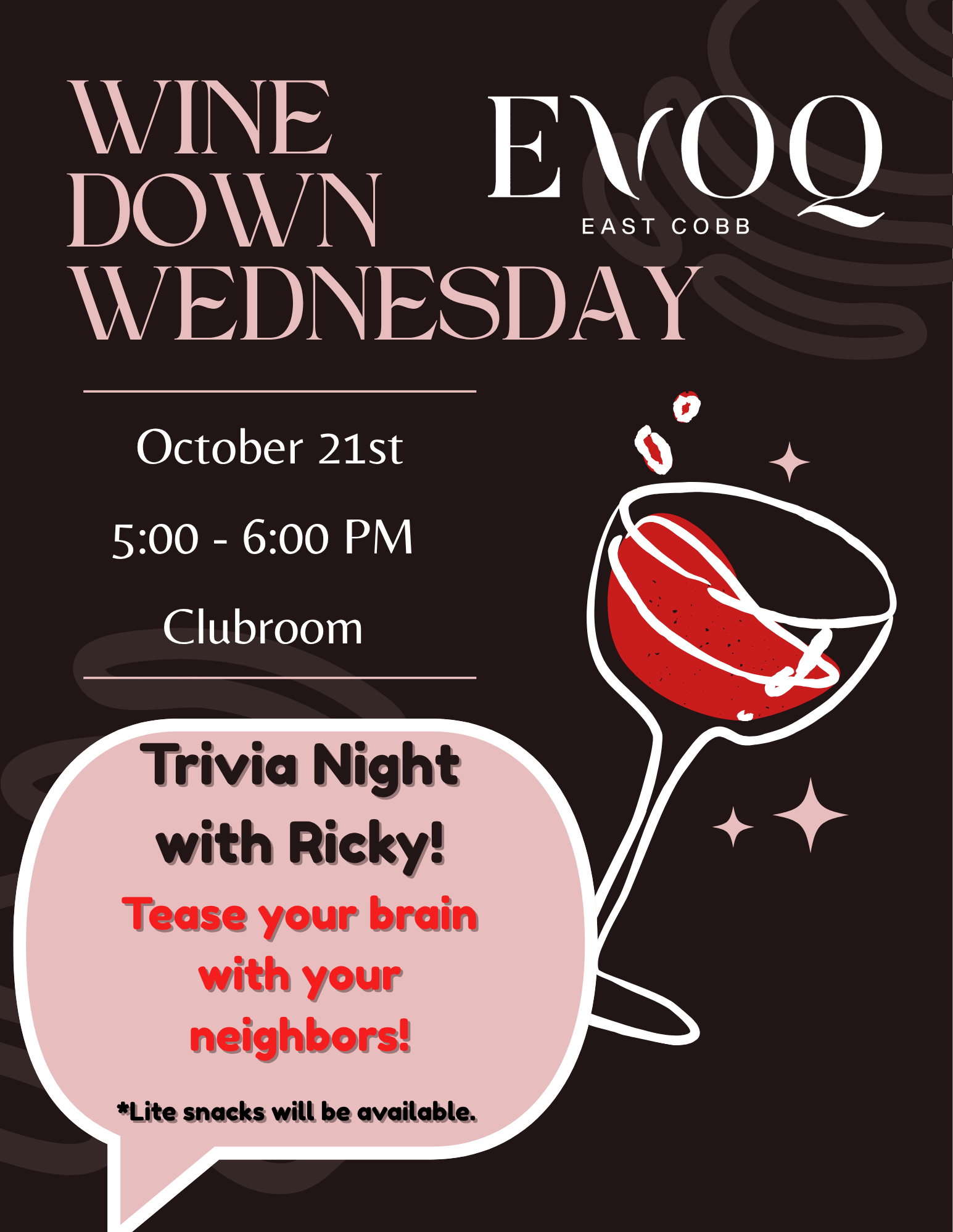 Poster for an EVOO Town Hall Meeting at the Sky Lounge, Friday, Jan 23rd at 5:00-6:00 PM. Includes colorful speech bubbles.